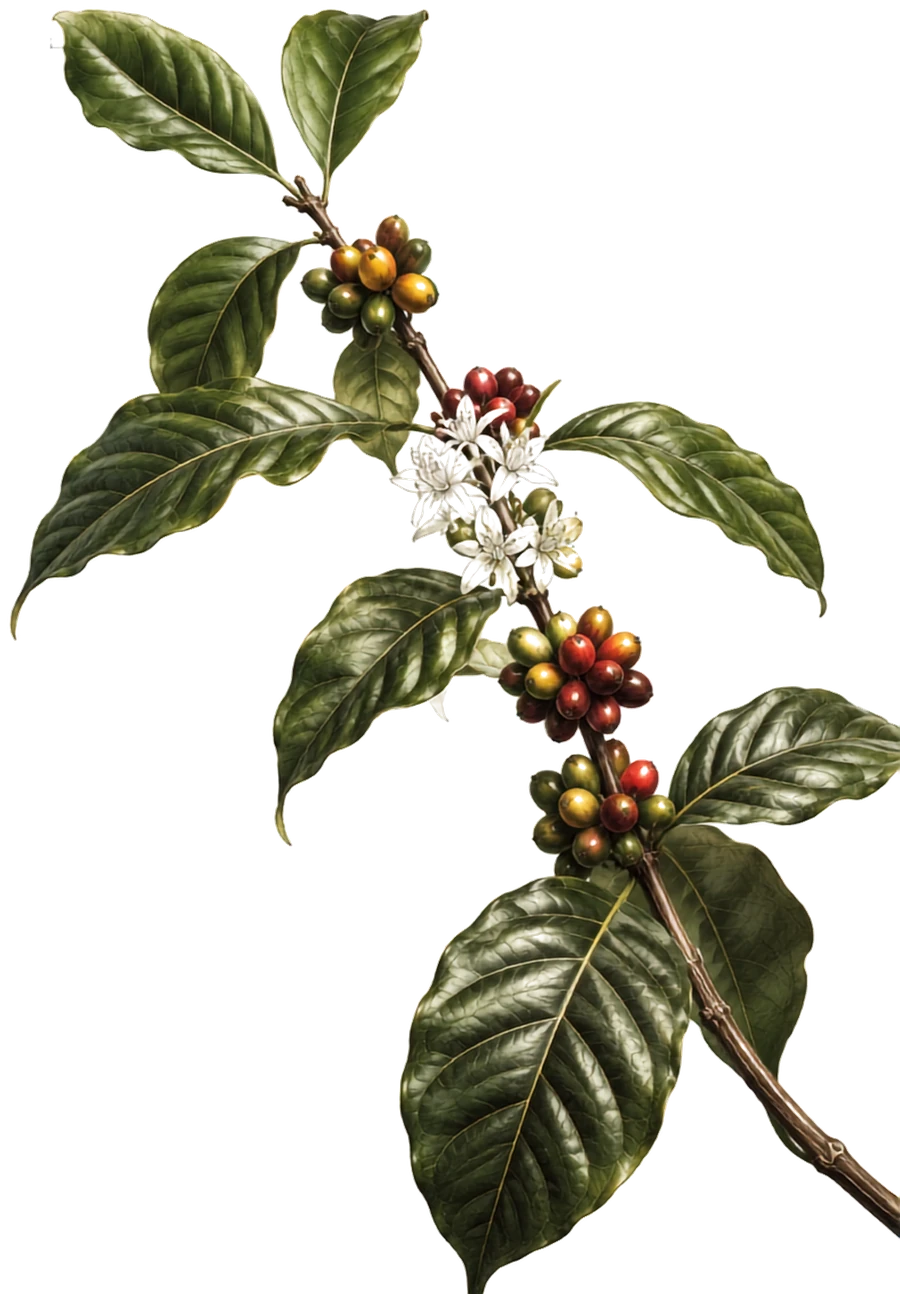 Coffea arabica branch