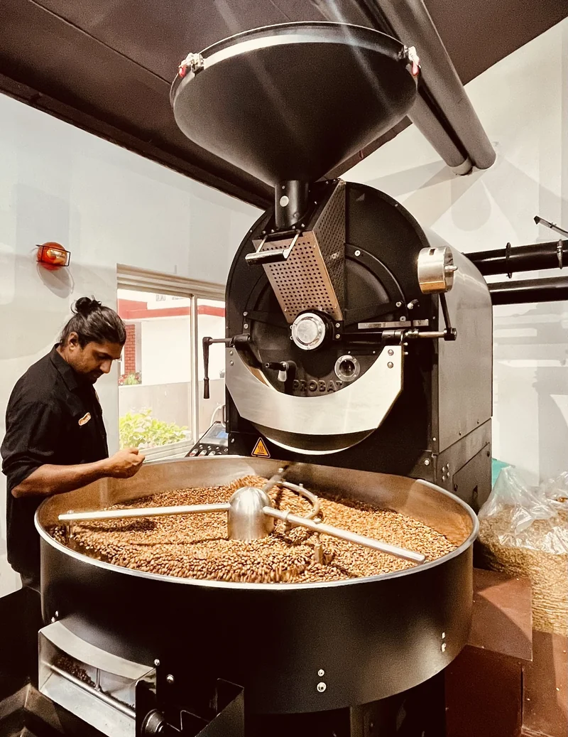 Coffee roasting on the Probat drum